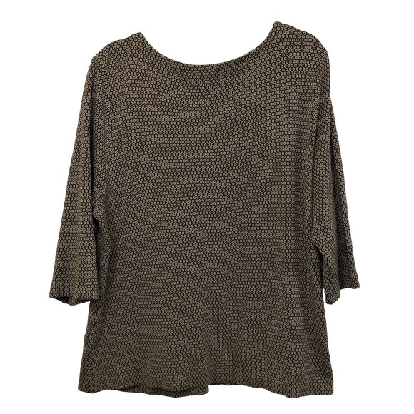 J Jill Tunic XL Camel & Black Geometric 3/4 Sleeve Workwear  Capsule Wardrobe - Picture 14 of 15